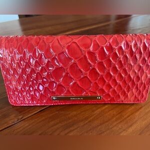 NWT BRAHMIN KATIE  in CANDY APPLE All Over Snake Crossbody